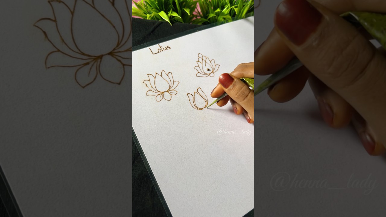 3 different lotus flower design || #mehndi #lotus #flower #art #shorts #ytshorts