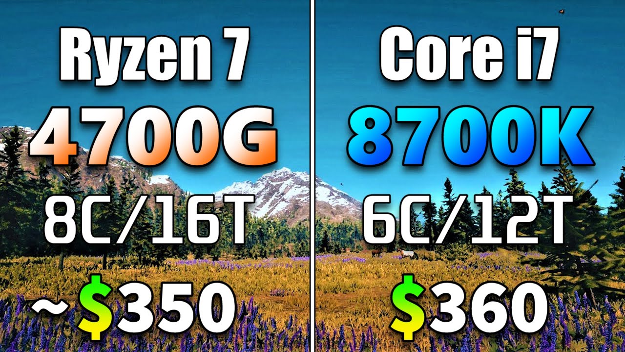 Ryzen 7 4700G vs Core i7 8700K | PC Gaming Benchmark Test