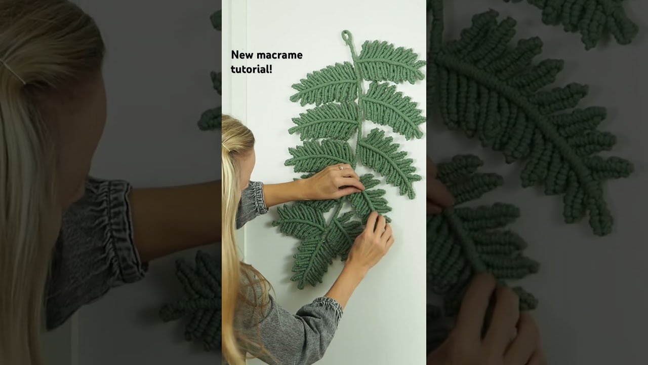 Macrame fern leaf wall hanging 🍃 #macrameleaf #macrametutorial