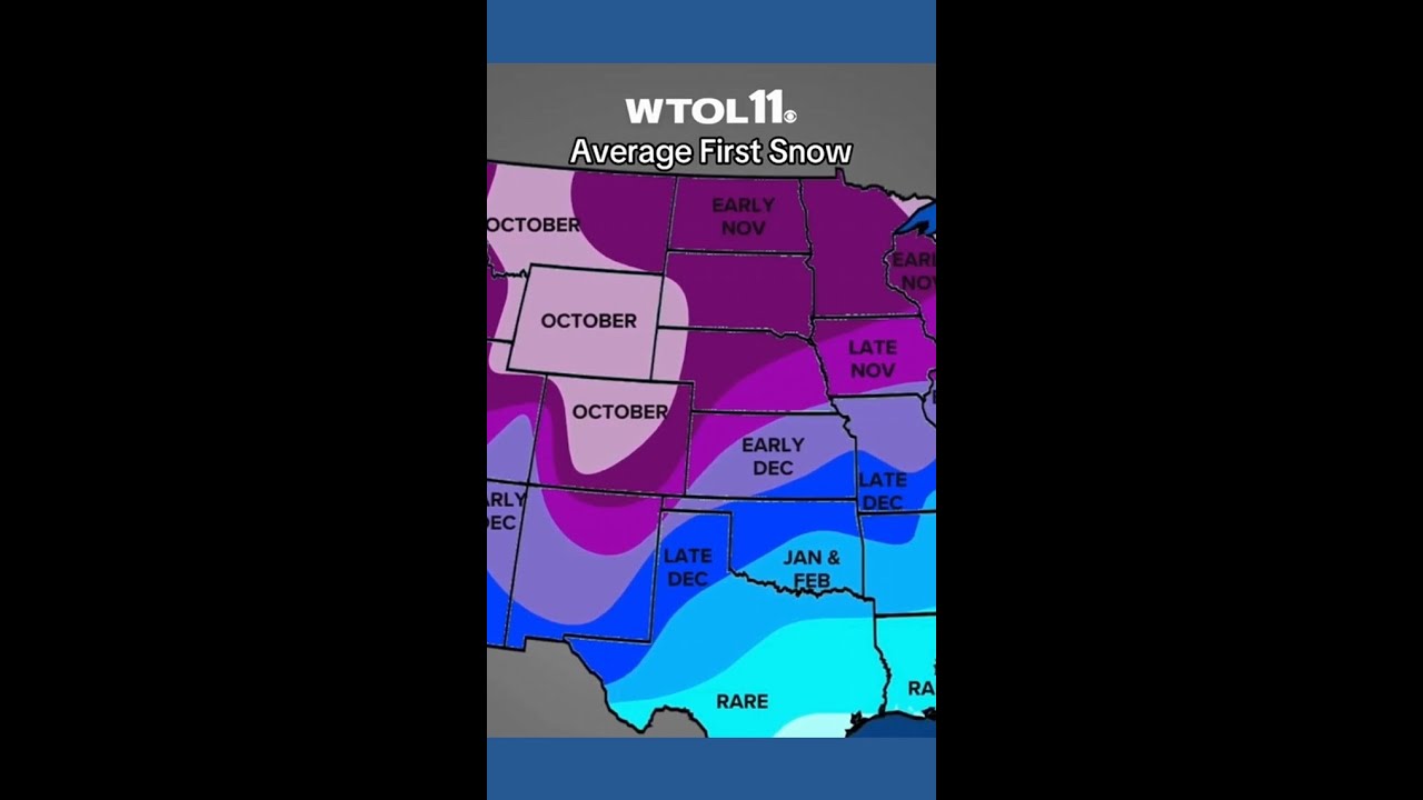 When is the first snowfall of the season across the US?