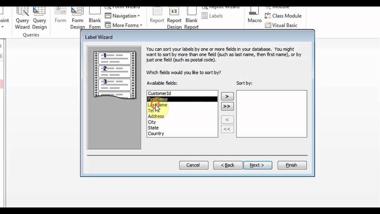 Создание меток в Microsoft Access