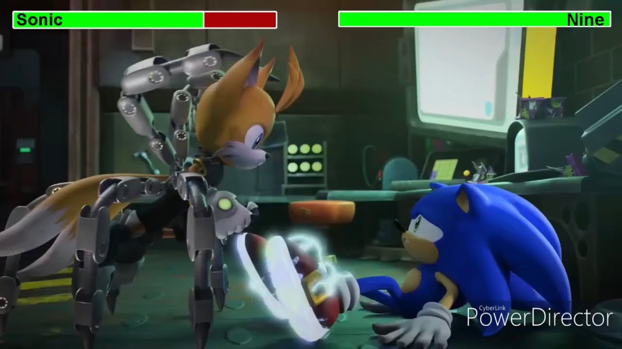 Sonic Prime Season 1 (2022) Sonic meets Nine with healthsbar