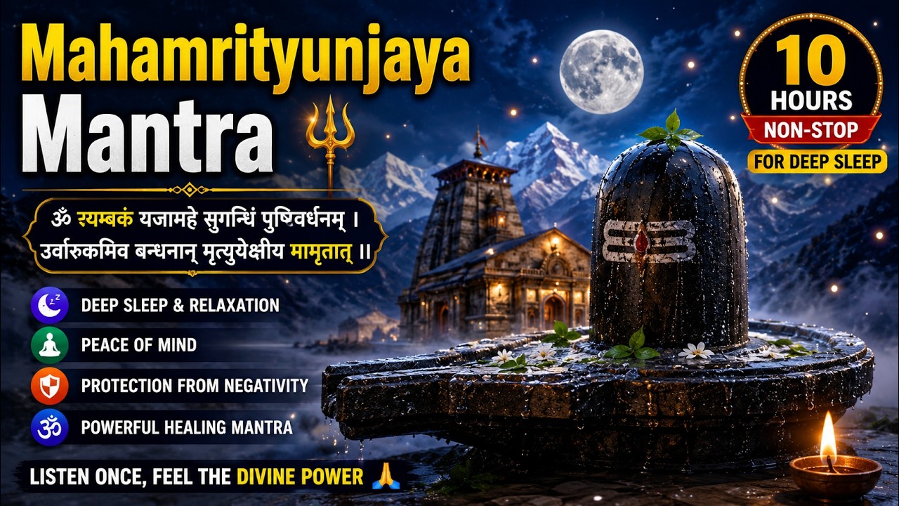 🎵 Mahamrityunjaya Mantra 10 Hours for Deep Sleep 🙏 | Shiva Healing Chant
