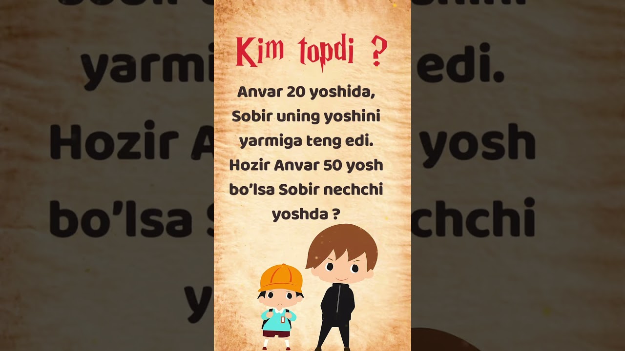 Ko&rsquo;pchilik adashadigan oddiy savol. Sizchi, topa olasizmi? #matematika