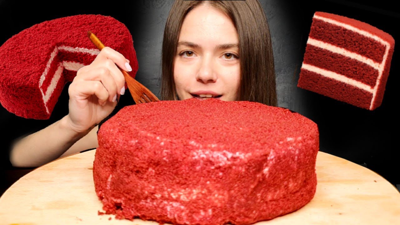 레드벨벳 케이크 먹방 ASMR Red Velvet Cake Mukbang