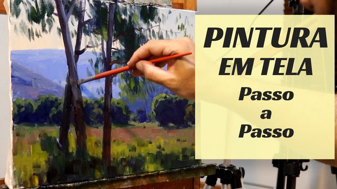 Pintura em tela passo a passo | Como pintar paisagens