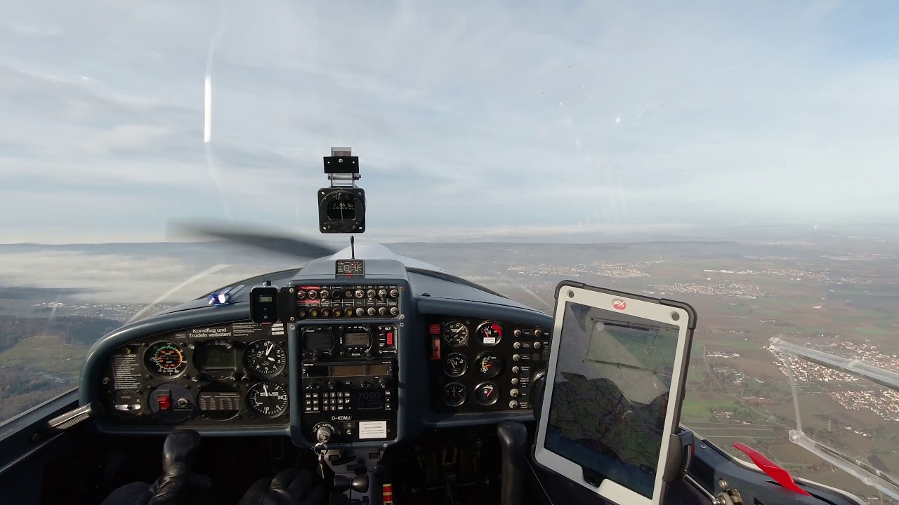Diamond Aircraft HK36 TTC - VFR winter flying Germany - 4k