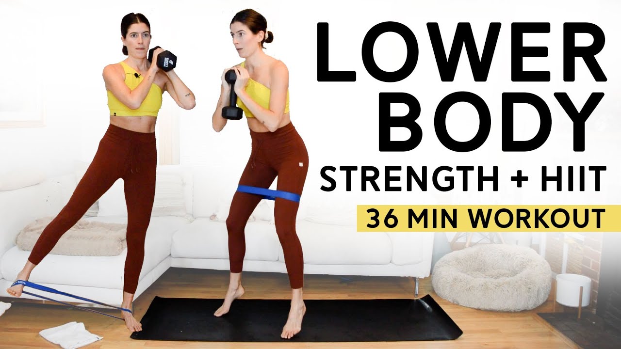 Lower Body Strength + HIIT Workout (36 Min Class) - Weight, Band & Slider / Circuit + Tabata Class