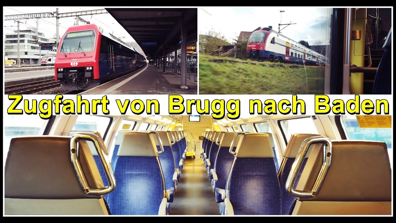 INSIDE SWISS TRAIN / S-Bahn Zürich / Zugfahrt von Brugg nach Baden, Kanton Aargau, Schweiz 2021
