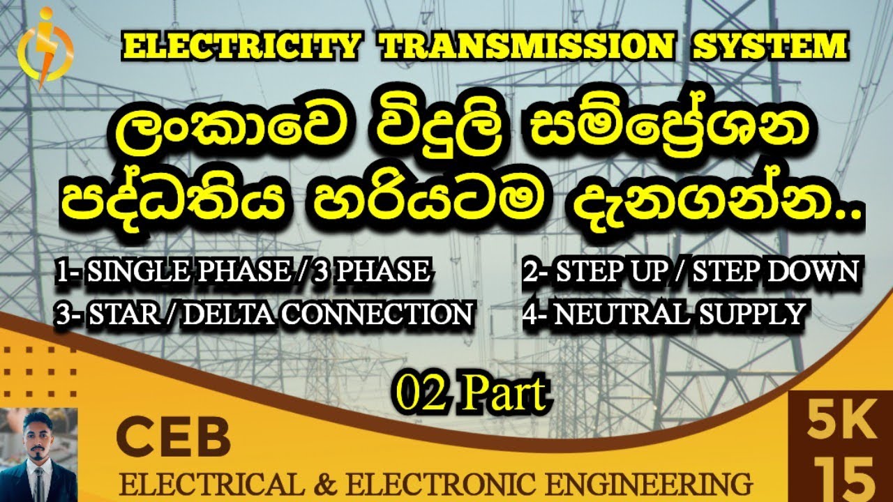 විදුලි සම්ප්‍රේෂණ පද්ධතිය | Electricity Transmission System in Sri Lanka (3/1 phase)