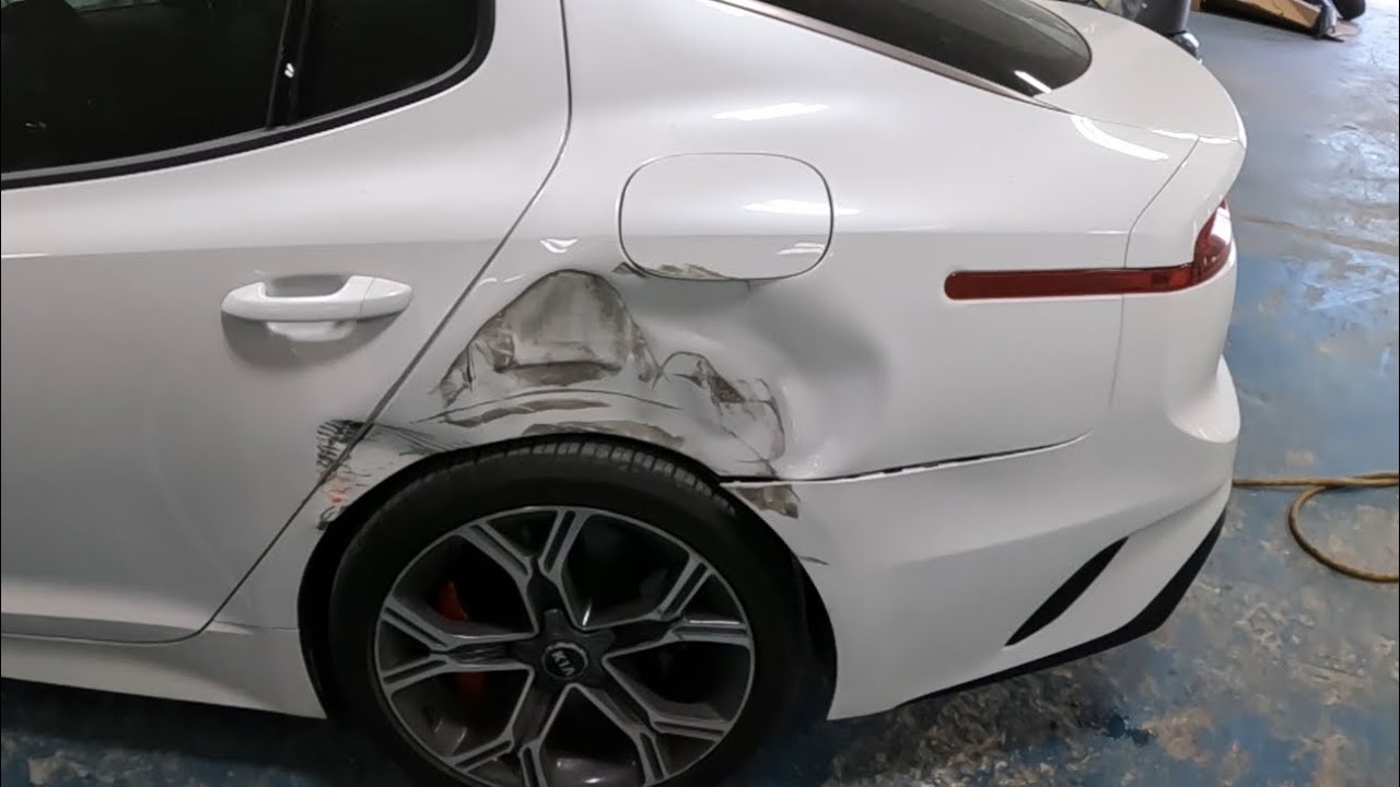 DIY 2020 KIA STINGER badly damage quarter panel repair
