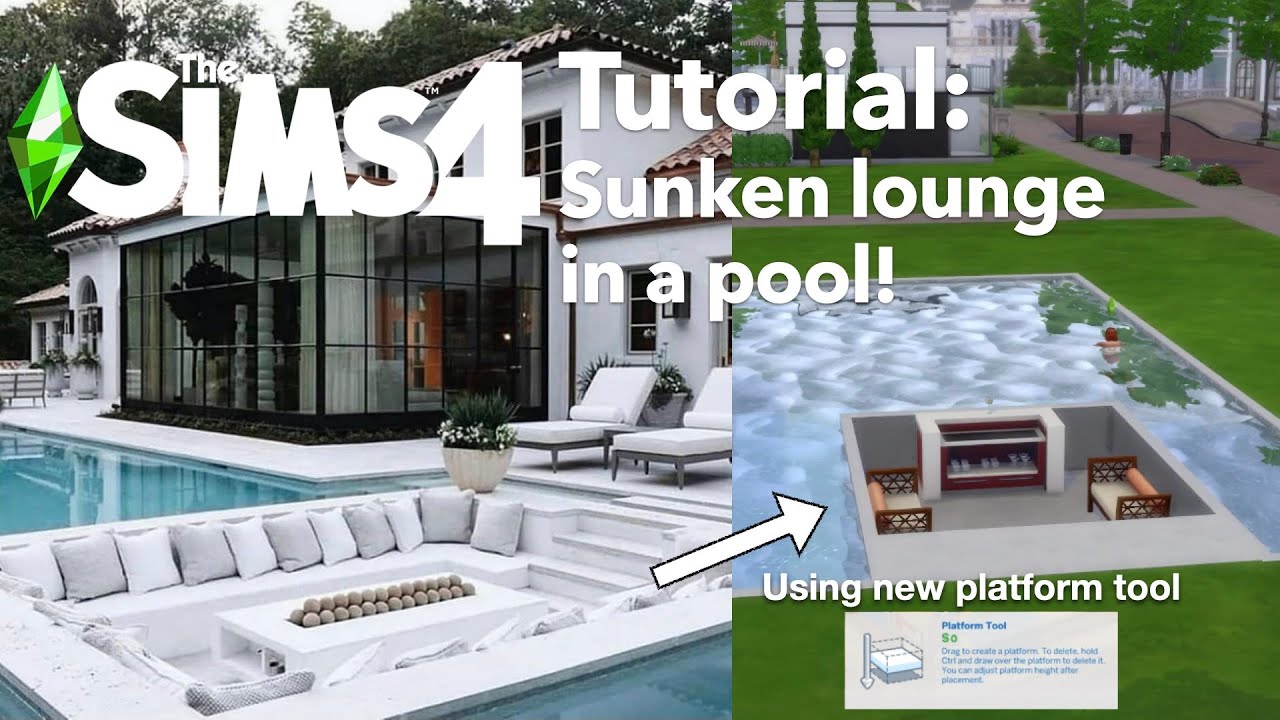 The Sims 4 | Tutorial | How to build sunken lounge in a Pool! using new platform tool |