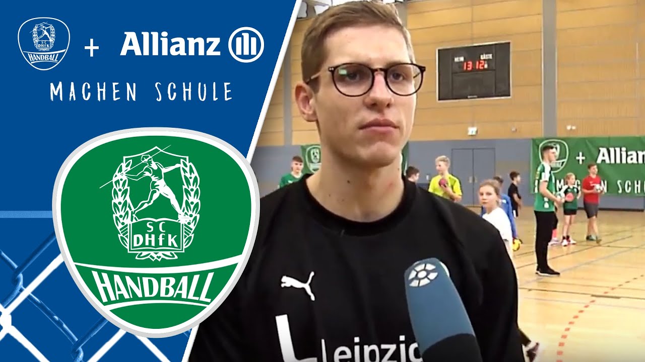 Lucas Krzikalla und Joel Birlehm beim Allianz Handballcamp