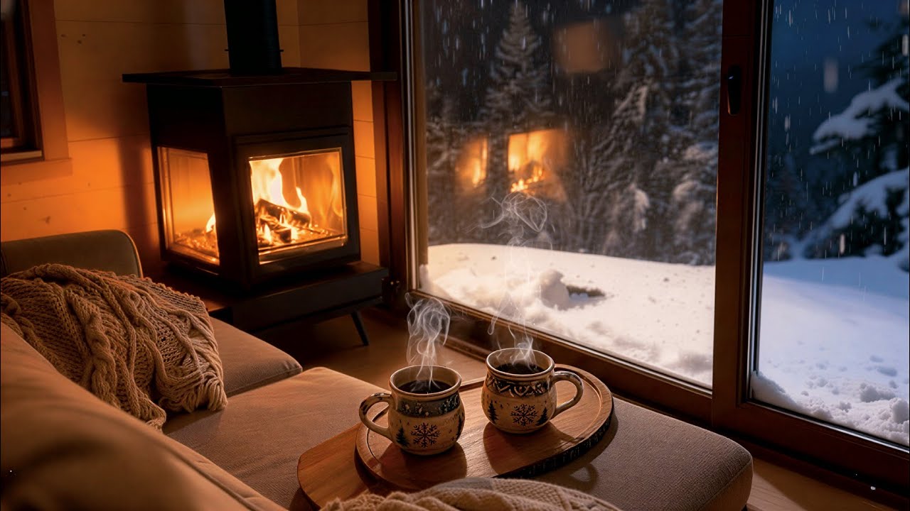 You’ll Sleep Fast ❄️ Snowstorm & Fireplace ASMR No Music
