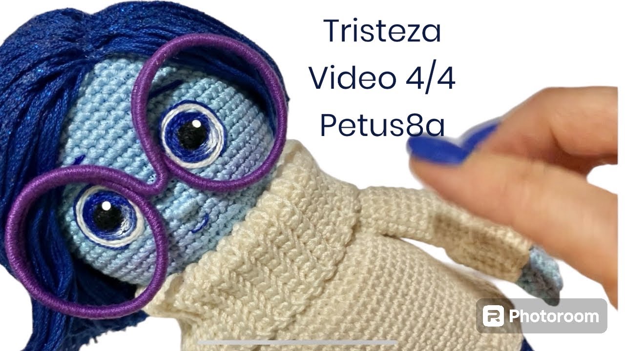 Cómo colocar cabello a Tristeza video 4/4 Amigurumis by Petus 💖