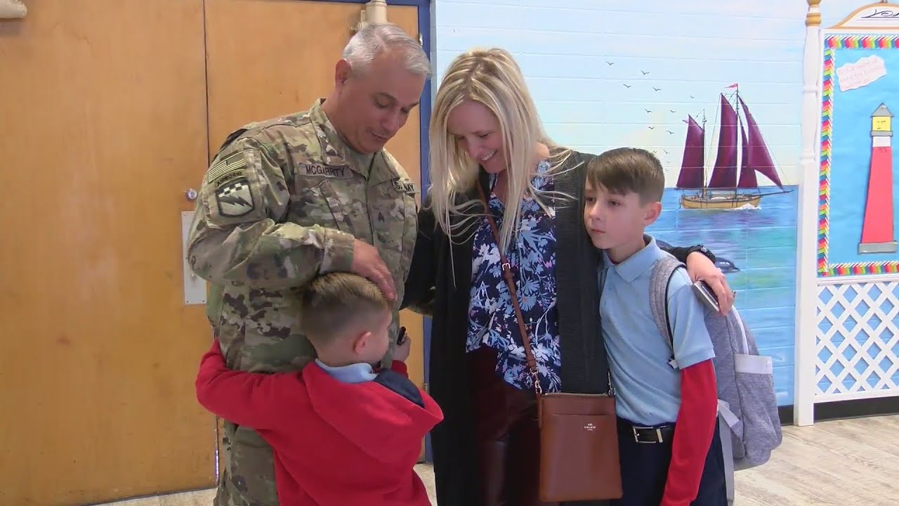 Shreveport dad back from deployment surprises his two sons at school