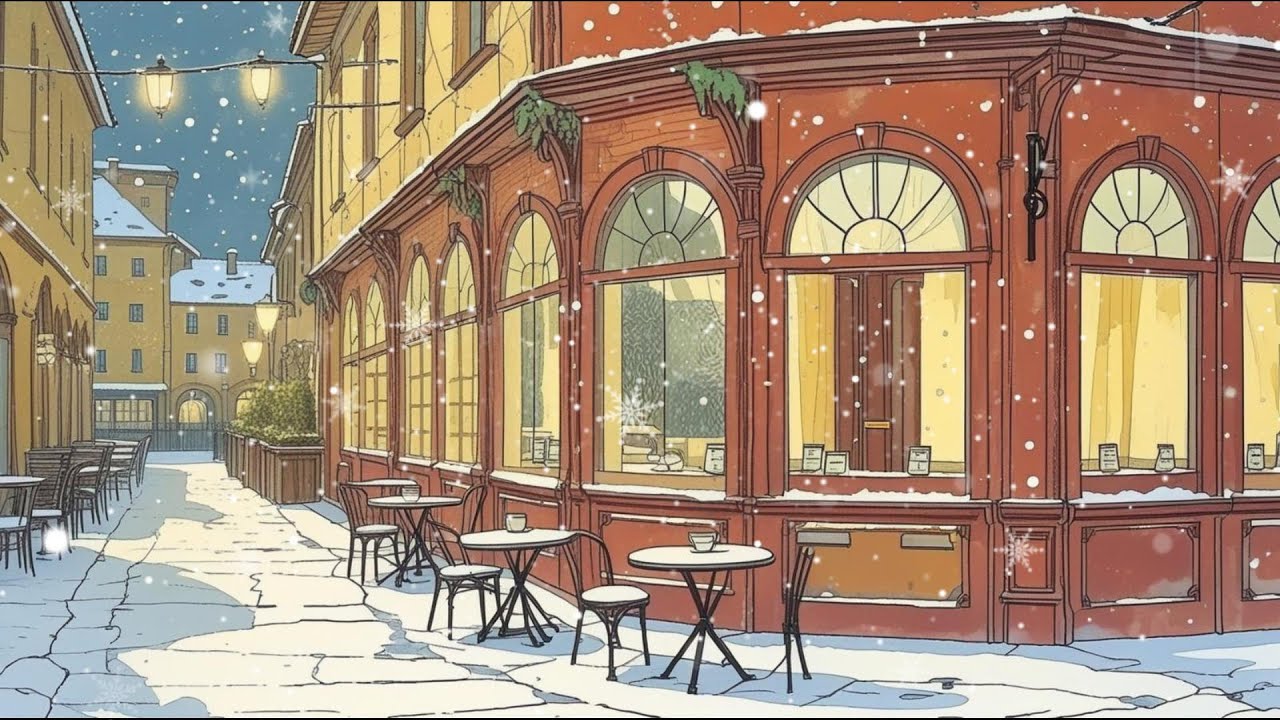 Winter Walk & Coffee ☕ Chill Lofi Hip Hop Cozy Beats for Study, Work & Relax|Snowy Side Street Cafe