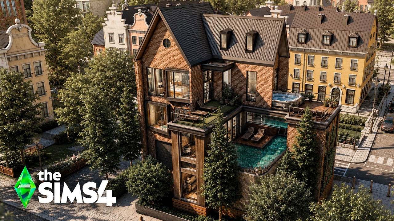 COOL INDUSTRIAL HOUSE - Relaxing Speed Build - ASMR | The Sims 4 - no cc.
