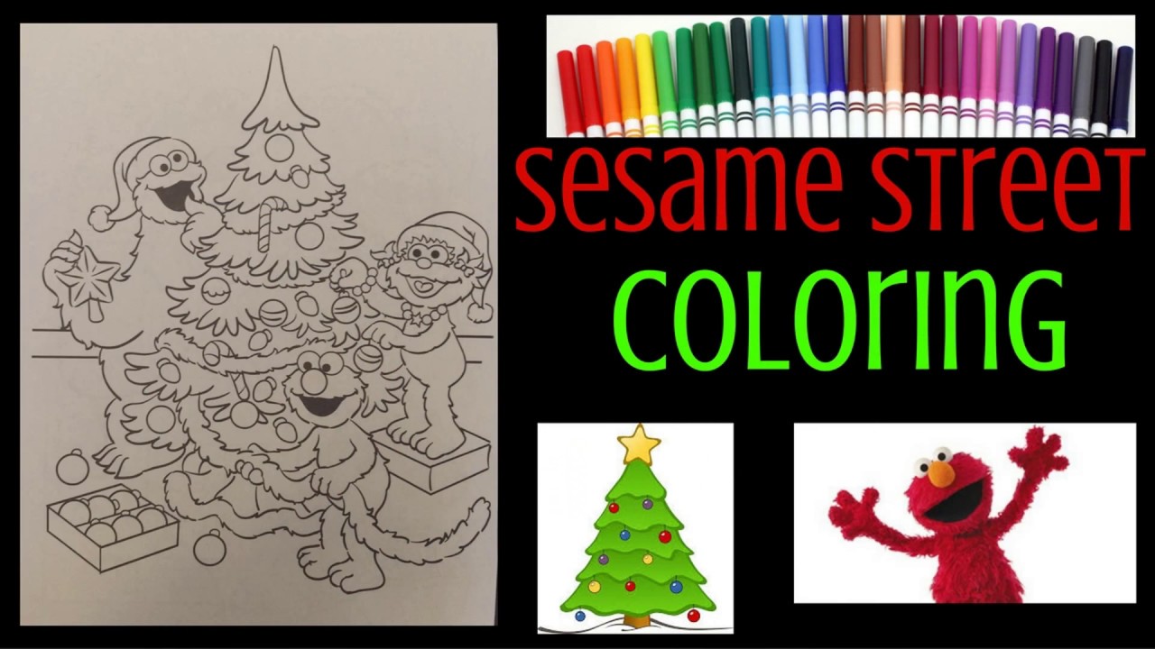 Christmas at Sesame Street - Coloring Book - Elmo, Zoe, and Cookie Monster - Speed Color Markers