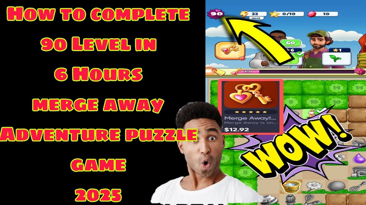 How to complete 90 Level merge away Adventure puzzle game 2025