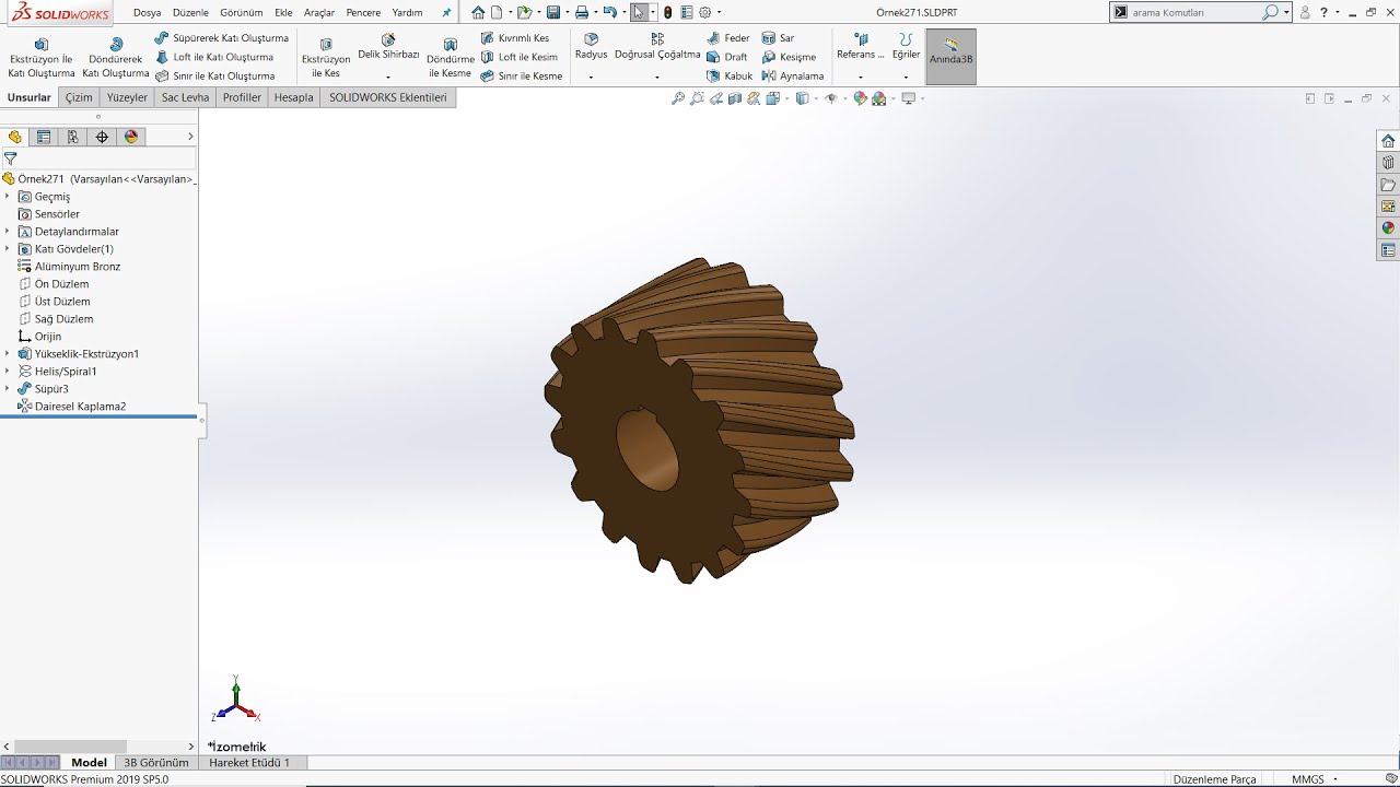 Helis Dişli Çizimi #268 (helical gear drawing) #solidworks #drawing #helicalgear