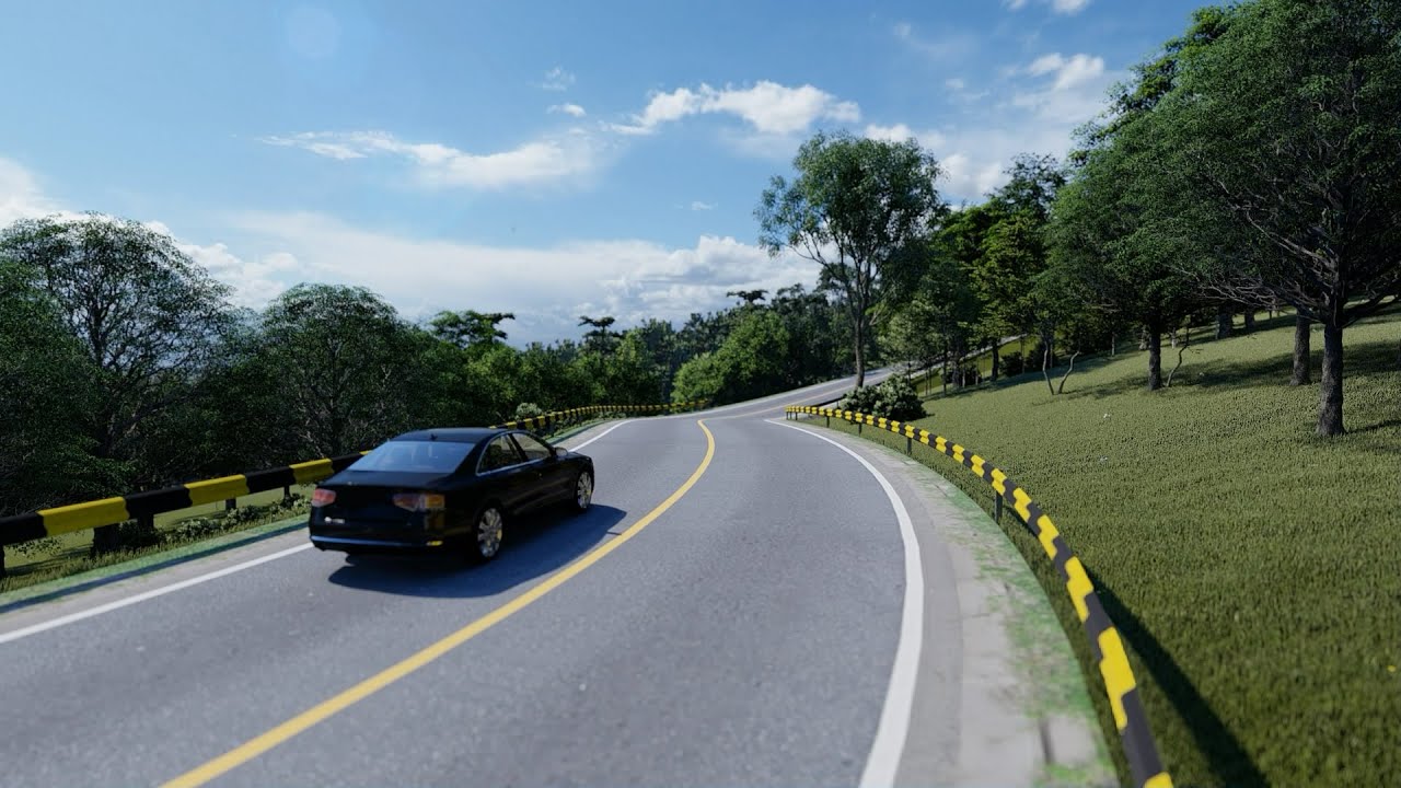 Sketchup Road On Terrain + Lumion 10 Animation