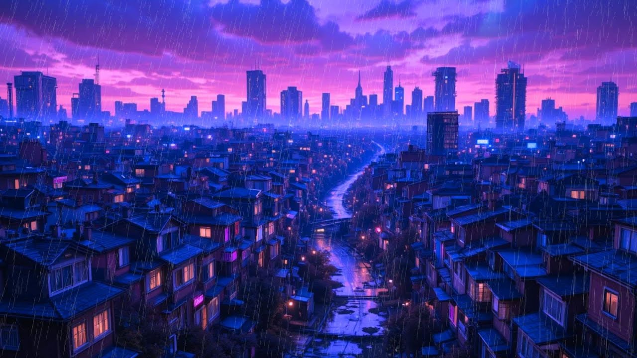 Midnight Rain Over the City 🌙 Lofi Beats to Relax & Let Go