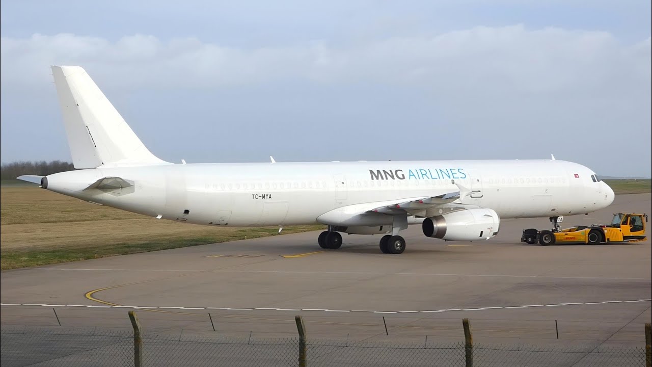 MNG Airlines A321P2F (TC-MYA) CLOSE UP Departure out of East Midlands Airport!