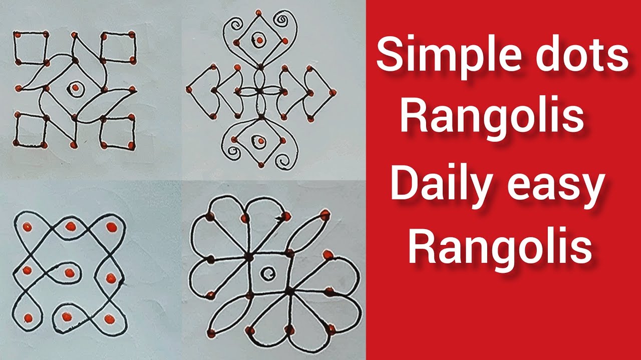Simple and very easy rangolis ✨simple dots rangolis 🌸 daily easy rangolis 🌸