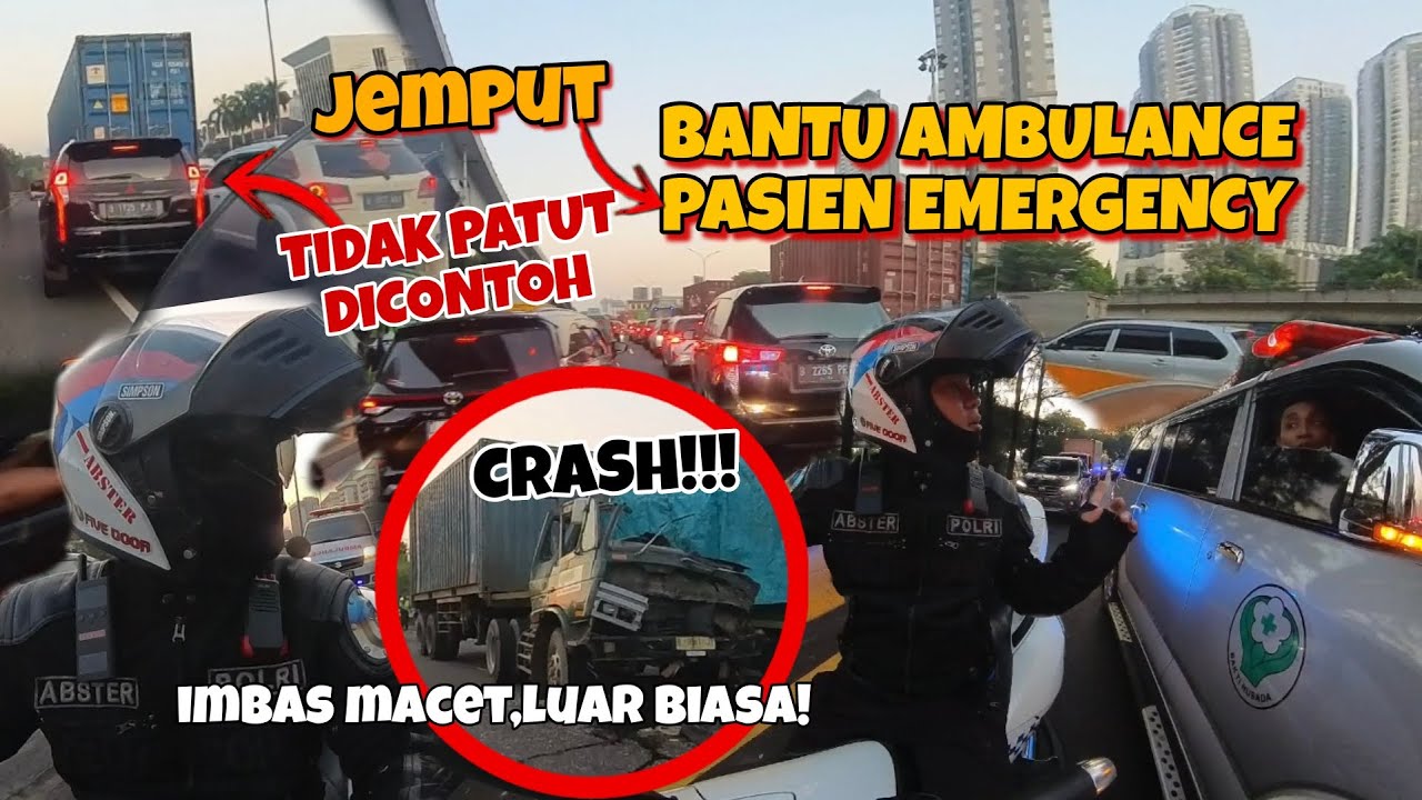 Bantu Ambulance Jemput Pasien Emergency yg Terjebang Macet dikarenakn Kecelakaan Konteiner