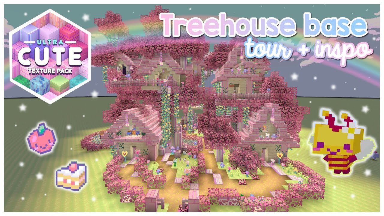 My Treehouse Base TOUR ♡ Ultra Cute Texture Pack