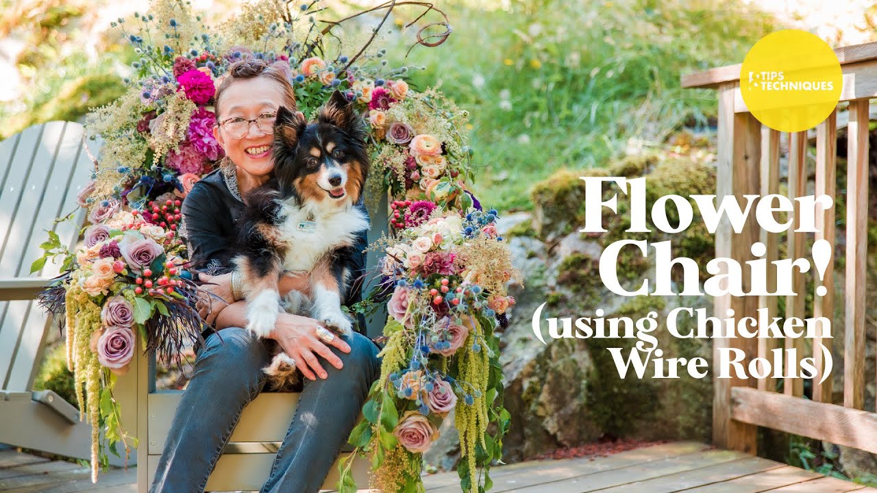 FLOWER CHAIR USING CHICKEN WIRE ROLLS! / Tips & Techniques BONUS Video