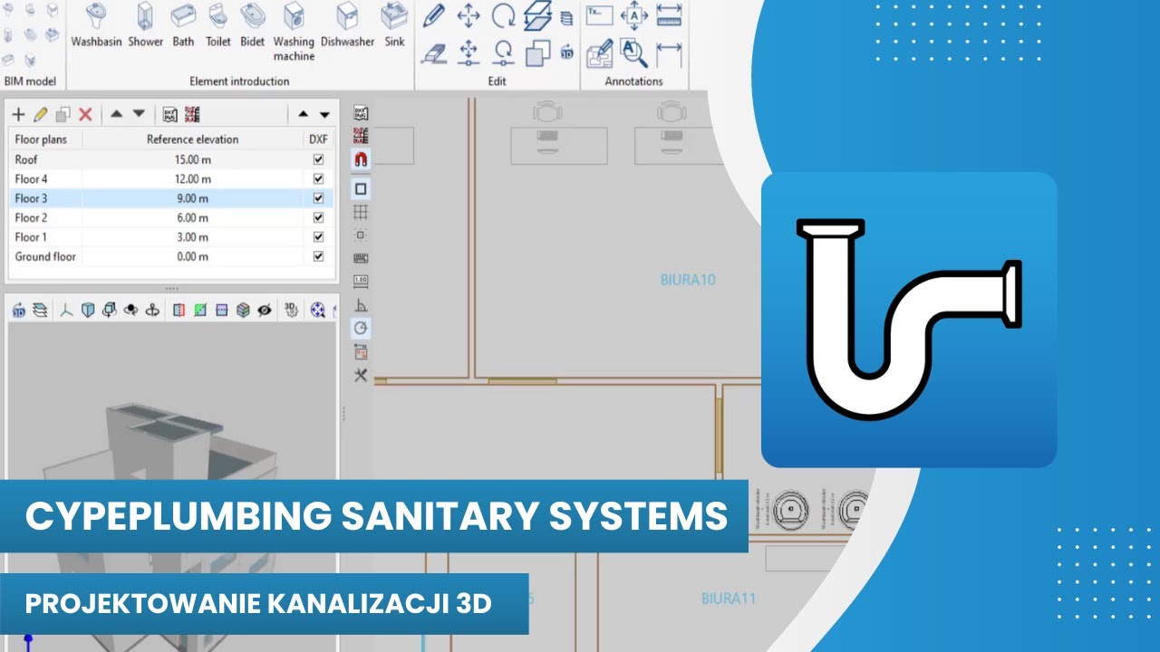 CYPEPLUMBING Sanitary Systems | Projektowanie kanalizacji 3D