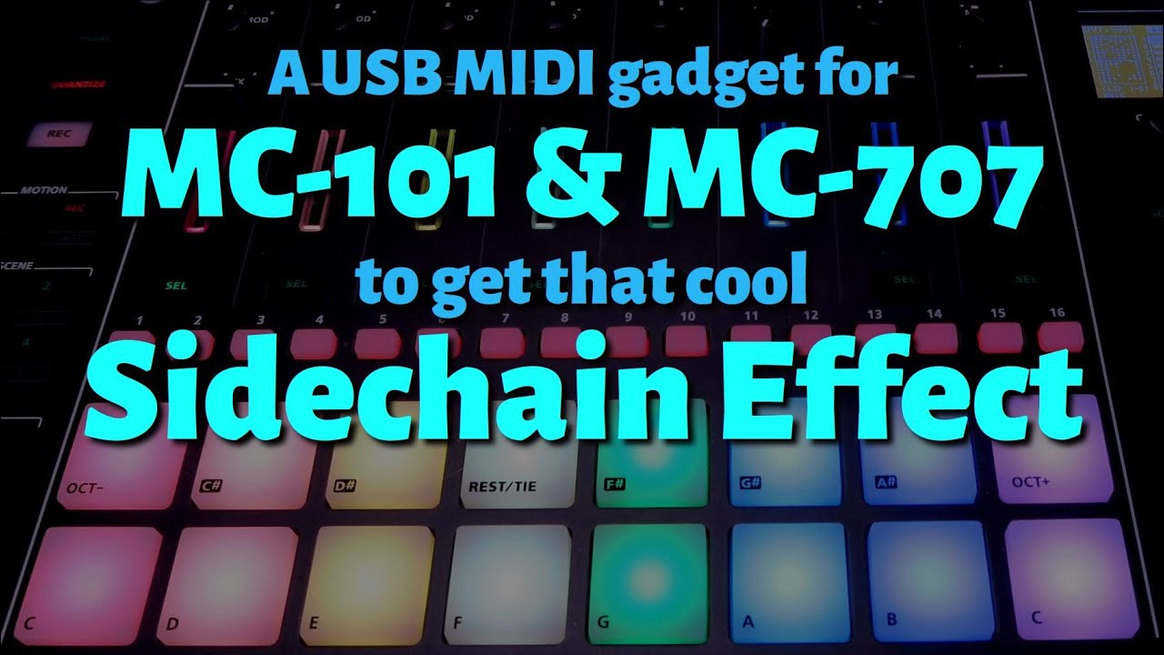 MC-707 & MC-101 Sidechain Effect using Inexpensive Hardware & USB MIDI