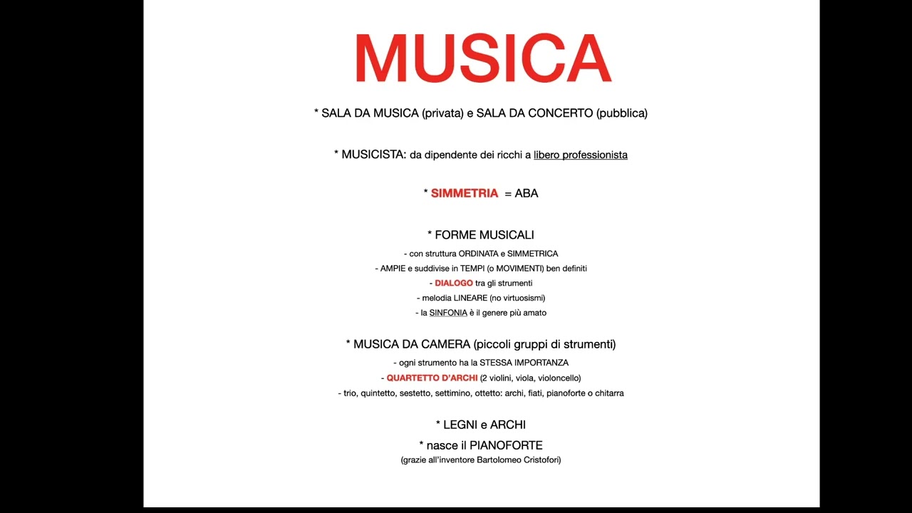 IL CLASSICISMO 1   INTRODUZIONE E FORME MUSICALI