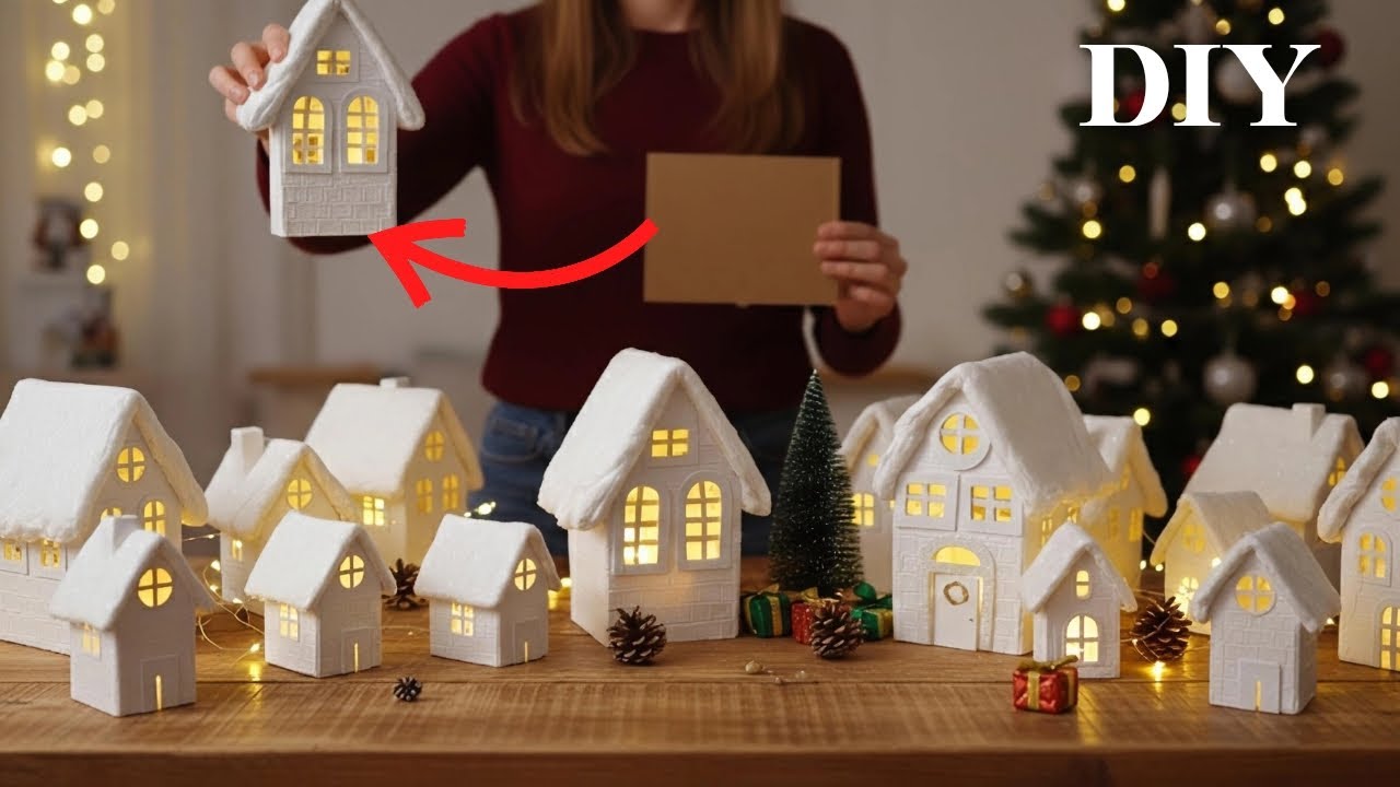 DIY Christmas House from Cardboard | Easy Cute Christmas Decor 🏡🎄🎅✨🎁