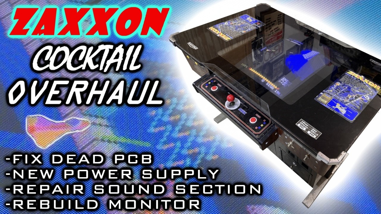 Zaxxon Cocktail Arcade Restoration: PCB, Power Supply, and Monitor Repair