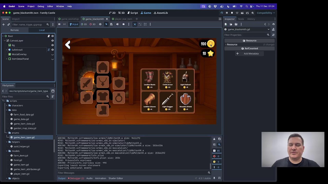 Blacksmith e Workshop em meu novo jogo - Construindo em Público