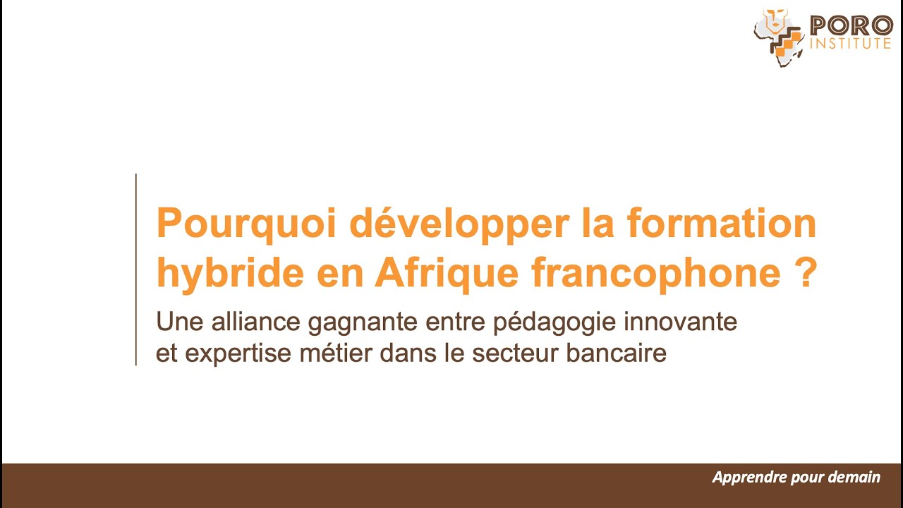 Webinaire - Pourquoi d&eacute;velopper la formation hybride en Afrique francophone ?