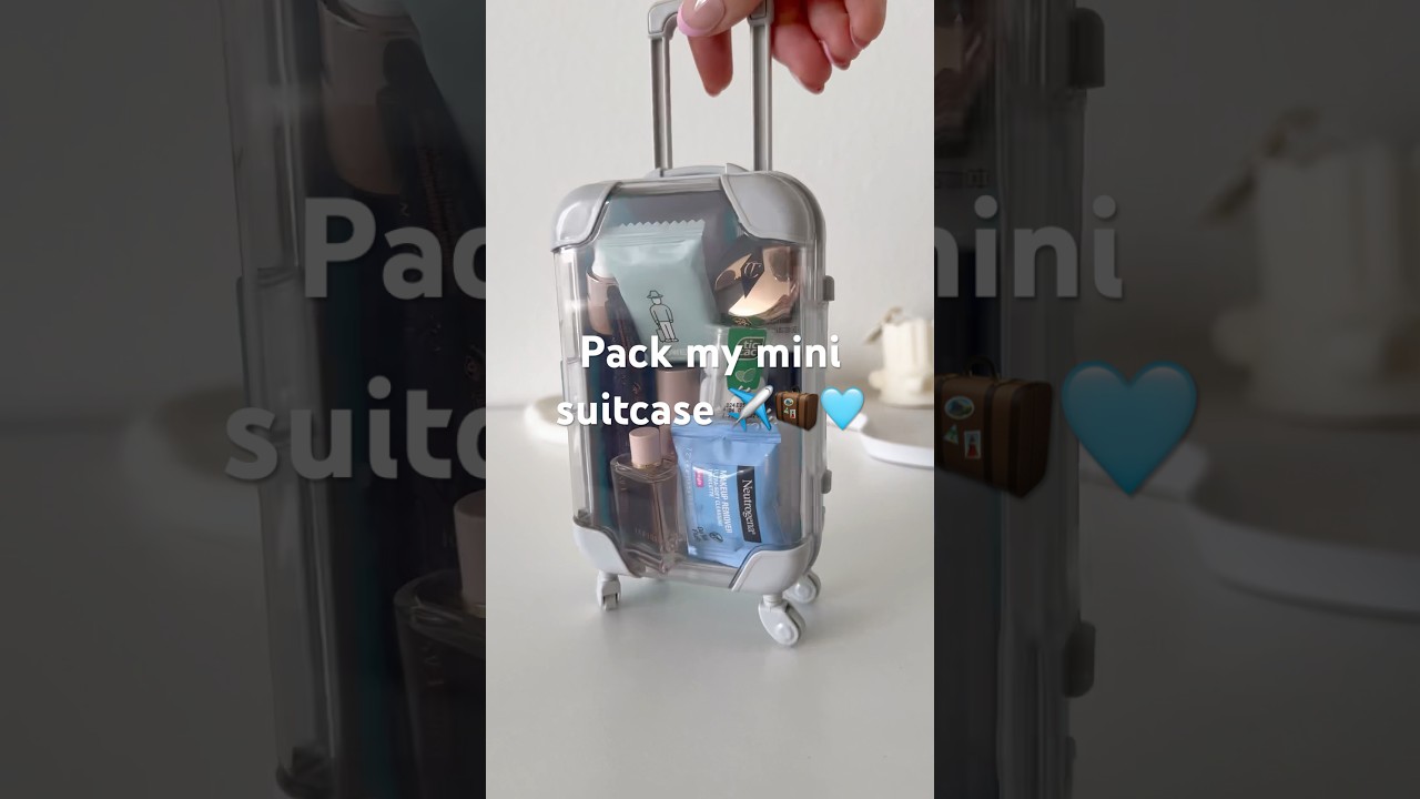 Mini suitcase #makeup #mini #minibag #minimakeup #packwithme #asmrsounds #satisfying #thatgirl #asmr