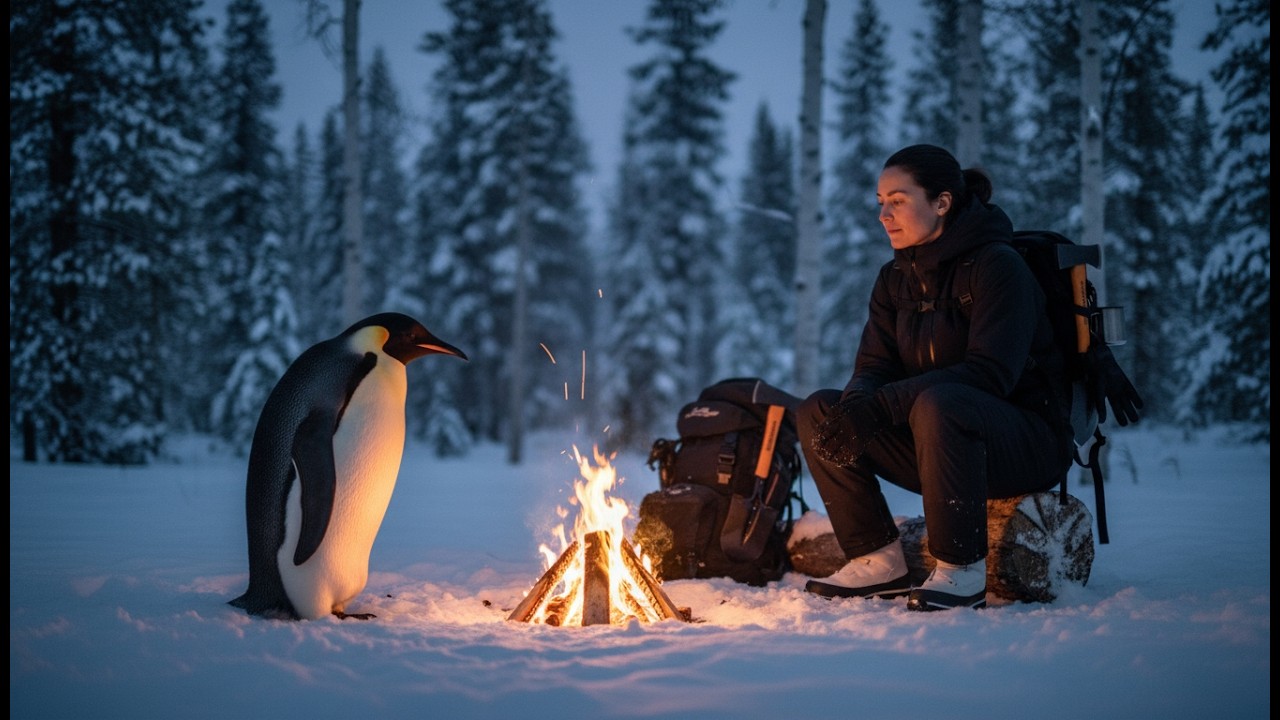 A Lost Penguin Finds Hope in the Snowy Forest | Silent Survival Cinematic Film | ASMR