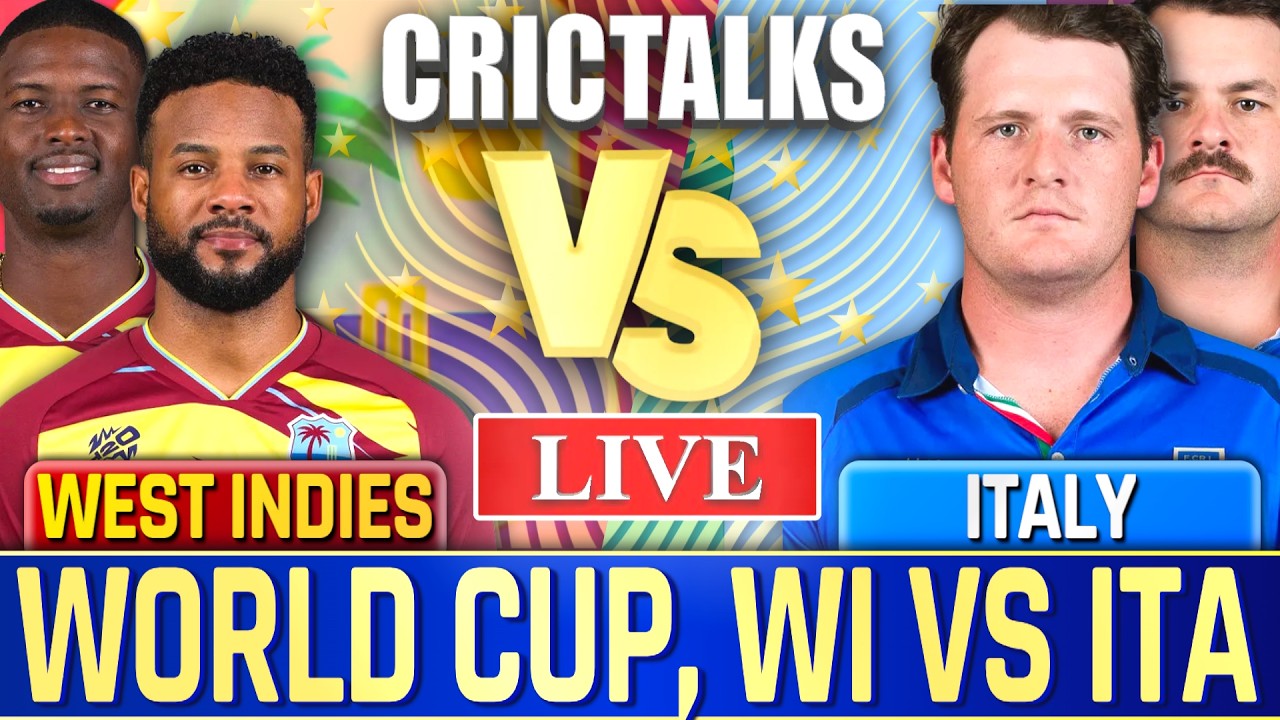 🔴 Live: WI vs ITA Live Match Today, T20 World Cup 2026, Cricket Live Score, Commentary, 1st Inning