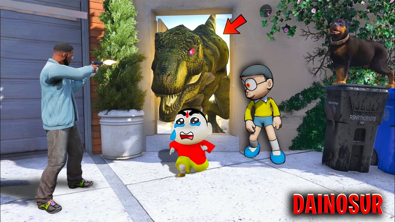 Shinchan and Franklin Found a Secret Dinosaur inside Franklin's House Gta 5 InTelugu | #gta5