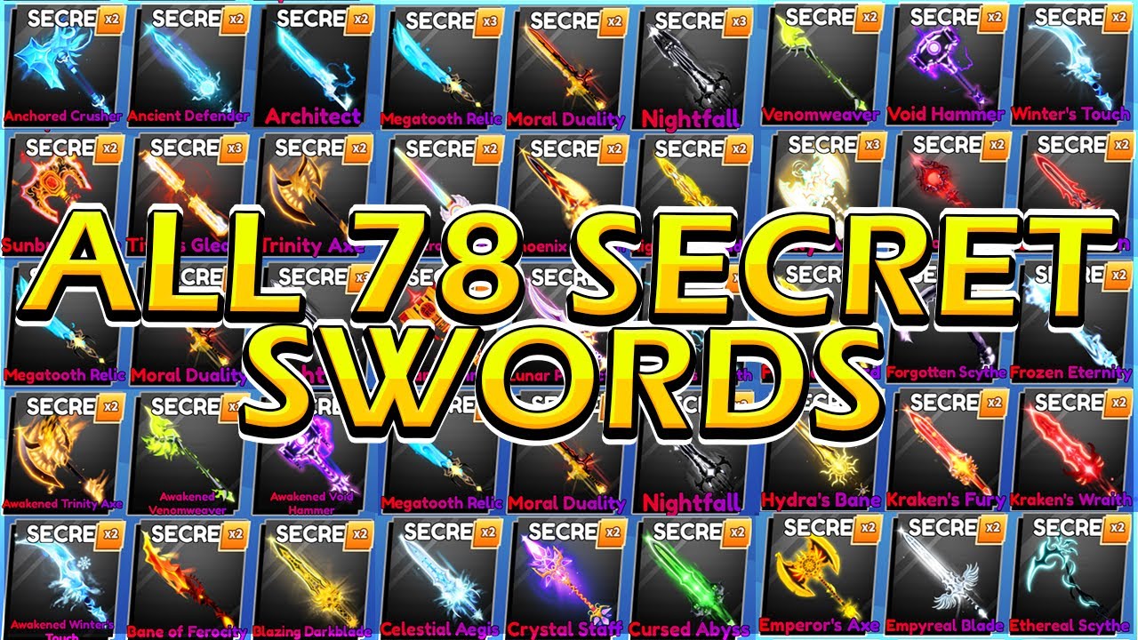 ALL 78 SECRET SWORD SHOWCASE In Roblox Blade Ball