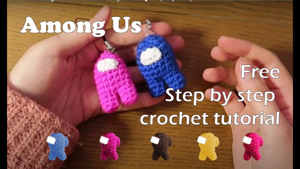 How to crochet Among Us ornament keychain | step by step amigurumi  tutorial