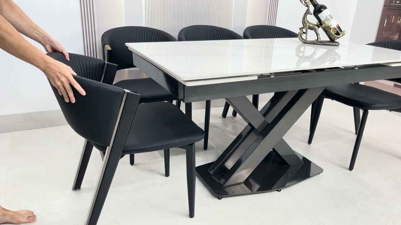 Bộ bàn ghế nhập khẩu ARISTON - 6 ghế - K44 (ĐEN)