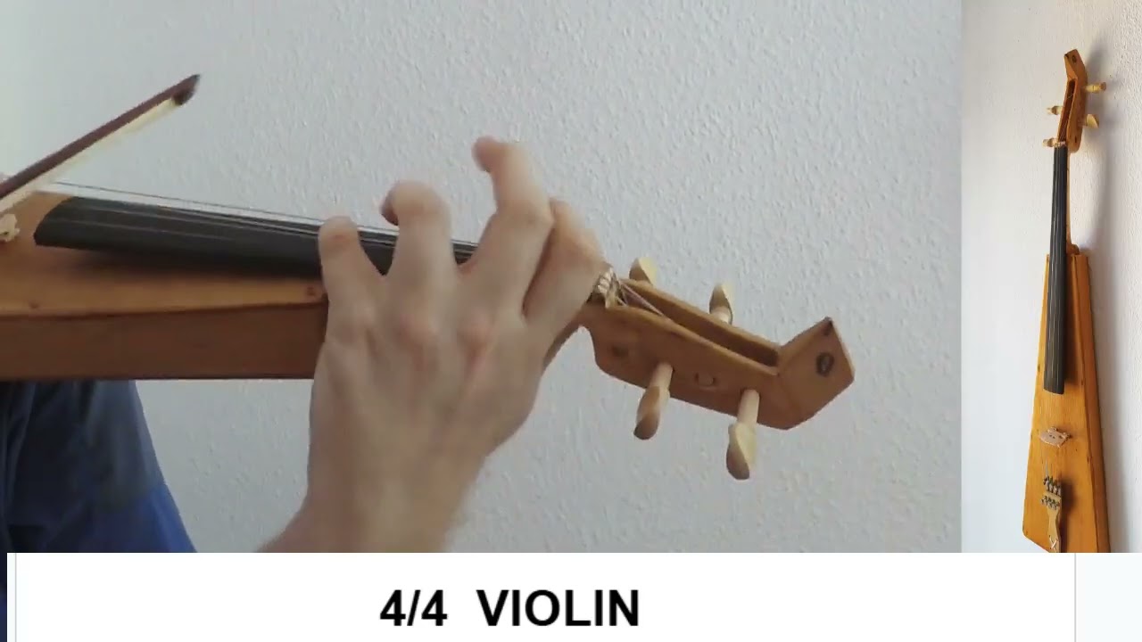 Three triangular violins without f-holes were made using a special technology and Strad violin N1075
