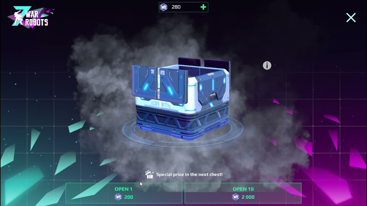 War robots opening 200 coins special prize