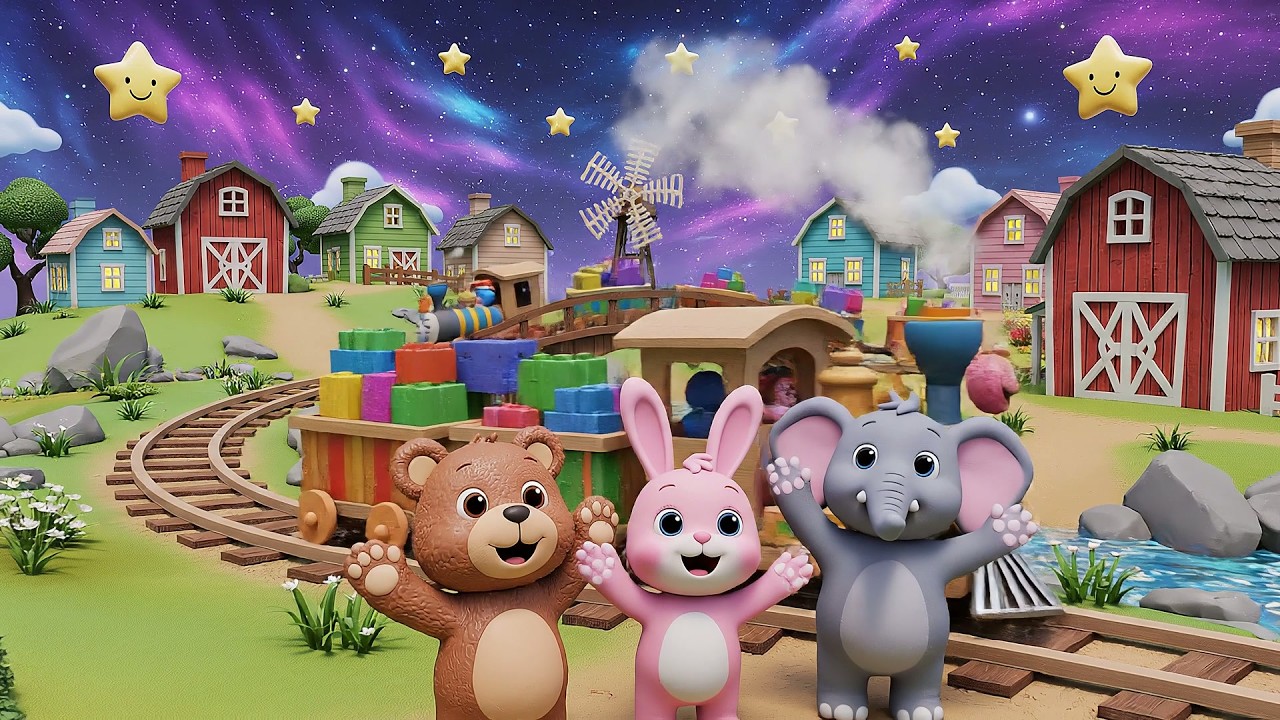Down by the Station Midnight Toy Train Adventure | Magical Bedtime Nursery Rhymes