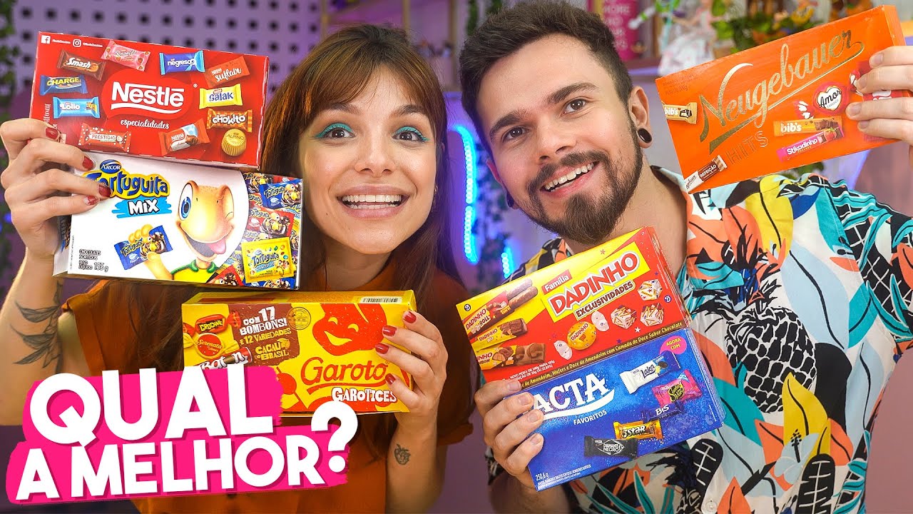 QUAL a MELHOR CAIXA DE BOMBOM? PROVAMOS TODAS | Lacta, Garoto, Nestle, Arcor, Neugebauer, Dadinho